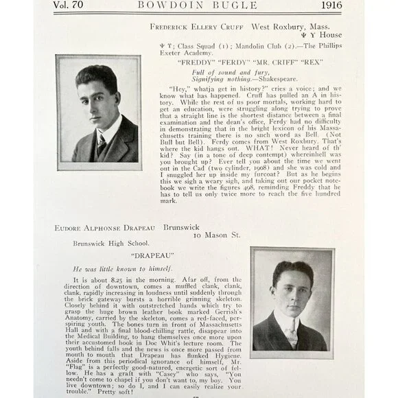 Bowdoin Bugle 1916 Maine Yearbook Volume 70 Lewiston Antique HC #2 HBS - Picture 7 of 10